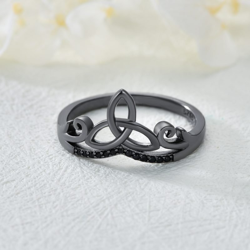 Sterling Silver Black Celtic Rings - Image 3