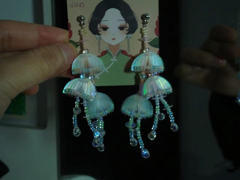 Original Handmade Jellyfish Earrings - Image 2