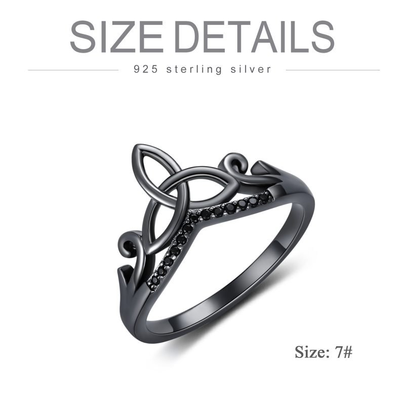 Sterling Silver Black Celtic Rings - Image 5