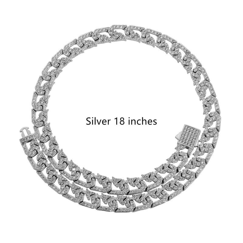 10mm Full Diamond Cuban Link Chain Hip Hop Necklaces - Image 10