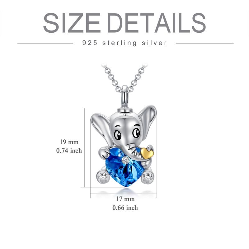 Elephant Urn Necklaces Sterling Silver Heart Cremation Memorial Keepsake Necklace Jewelry Gifts for Women - Image 6