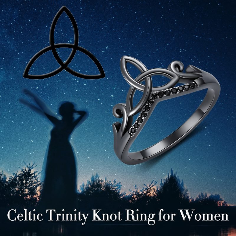 Sterling Silver Black Celtic Rings - Image 6