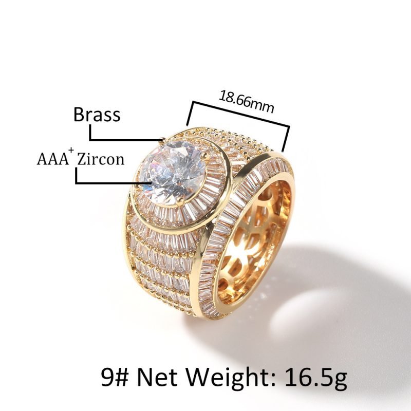 Copper Inlaid Zircon Men's Ring With Diamonds For Couples Rings - Image 6