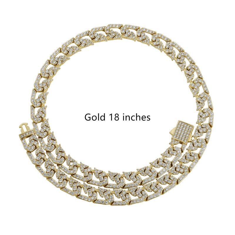 10mm Full Diamond Cuban Link Chain Hip Hop Necklaces - Image 6