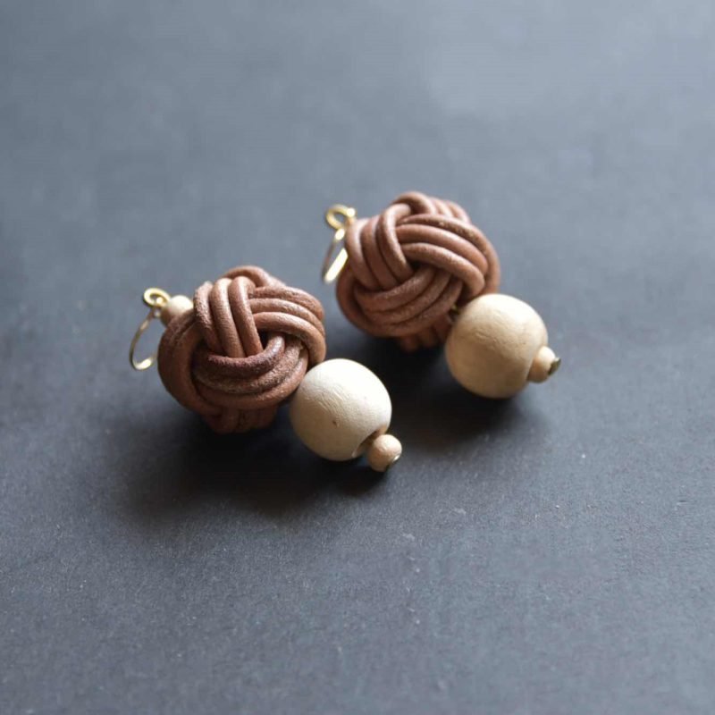 Pure Handmade Cowhide Braided Classic Earrings - Image 5