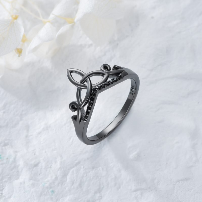 Sterling Silver Black Celtic Rings - Image 4